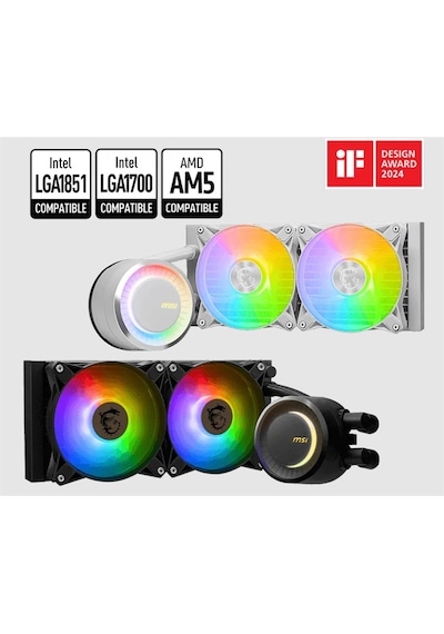Msı Mag Corelıquıd E240 Whıte 240mm Cpu Sıvı Soğutucu Lga1150/1151/1155/1156/1200/1700/1851/am4/am5 Uyumlu