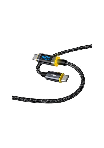 Aohi Magline Type-c To Type-c 1.2m Pd 3.1 480mbps 140w Led Ekranlı Naylon Örgülü Süper Hızlı Şarj/da