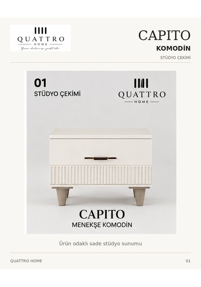 Capıto Komodin Çekmeceli Abanoz