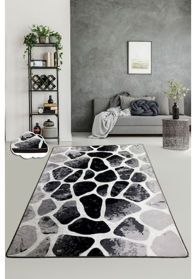 Roche Gri 200X290 Cm Yıkanabilir Kaymaz Taban Halı