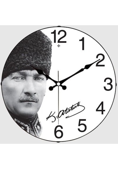 Aypaş Ayp 1968-40 Duvar Saati Eskitme Atatürk Beyaz