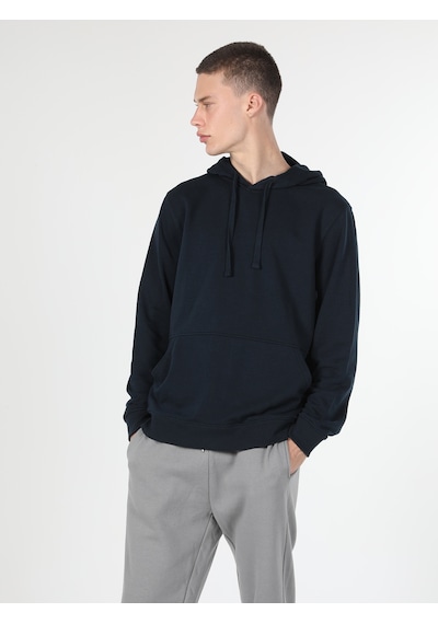 Colin's Regular Fit Kapüşonlu Mavi Erkek Sweatshirt cl1055785_Q1.V2_NAV