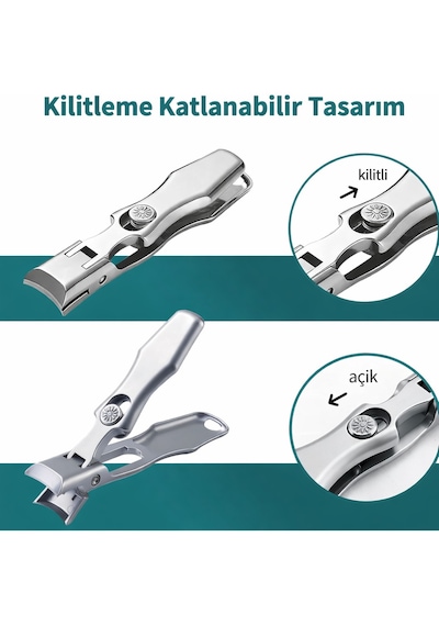 Kalın Ve Sert Tırnaklar İçin Tırnak Makası Seti Geniş Ağızlı, Paslanmaz Çelik, Kutulu
