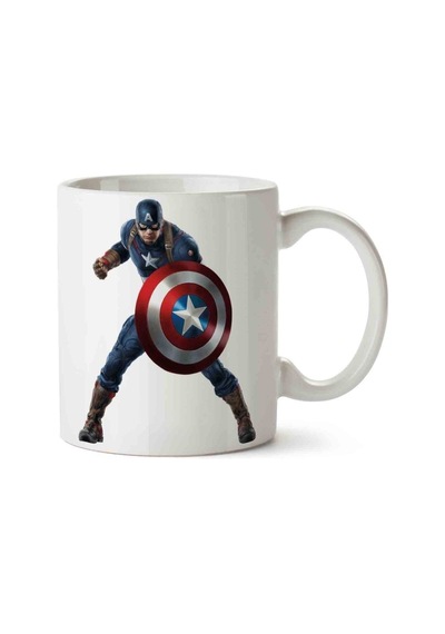 Captain Amerika Kalkan Porselen Kupa Bardak Beyaz
