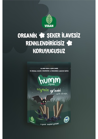 Hummorganic Organik Vegan Zeytinli Grissini Atıştırmalık Paketi - 3 adet