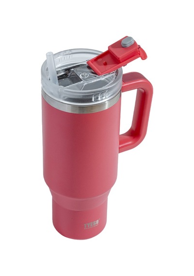 Tyeso Qq Termos Sızdırmaz Pipetli Çift Duvarlı Vakumlu 1200ml Kırmızı