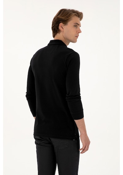 U.S. Polo Assn. Erkek Regular Fit Polo Yaka Siyah Basic Sweatshirt 50307757-VR046 U.S. Polo Assn. Erkek Regular Fit Polo Yaka Siyah Basic Sweatshirt 50307757-VR046