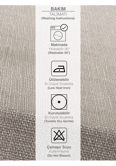 Br Perle Taş Rengi Keten Dokulu Masa Örtüsü