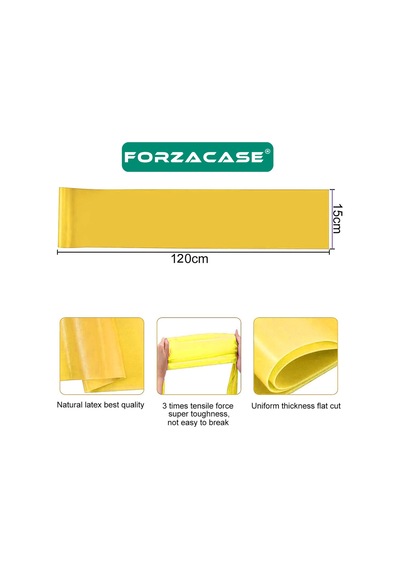 Forzacase Kolay Direnç Pilates Egzersiz Lastiği 120cm Sarı Fc1... Sarı