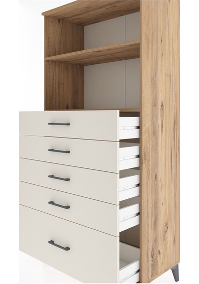 Hyperion Dolap 2 Raflı 5 Çekmeceli 88x44x182 Çam-aytaşı Atlas Çam