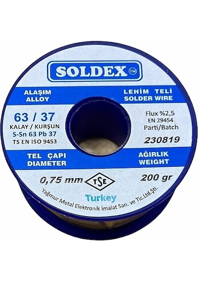 Soldex Lehim Teli 0.75mm 200gr Sn63 - Pb37 63/37 630752