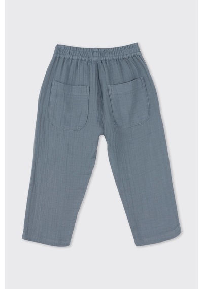 Panço Erkek Çocuk Beli Lastikli Müslin Pantolon İndigo