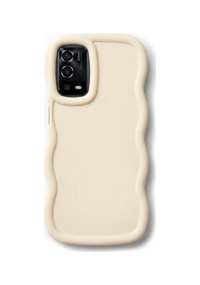 Oppo A54 / A16 / A55 Serisi Uyumlu Dalgalı Tasarım Kamera Korumalı Mat Silikon Kılıf-54191 Beyaz