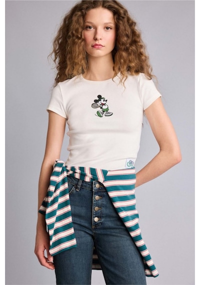 Defacto Baskılı Beyaz Kadın T-shirt G9575ax/wt32