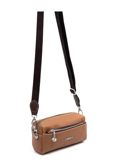 Silver Polo Sp1142 Kadın Çapraz Çanta Petek Karamel-kahve