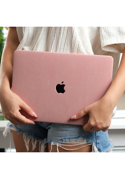Apple Uyumlu MacBook Air 13 Süet Dokulu Soft-touch Sert Kılıf İnce Hafif Darbe Koruma Kapak A2337 A2179 A1932 Pembe