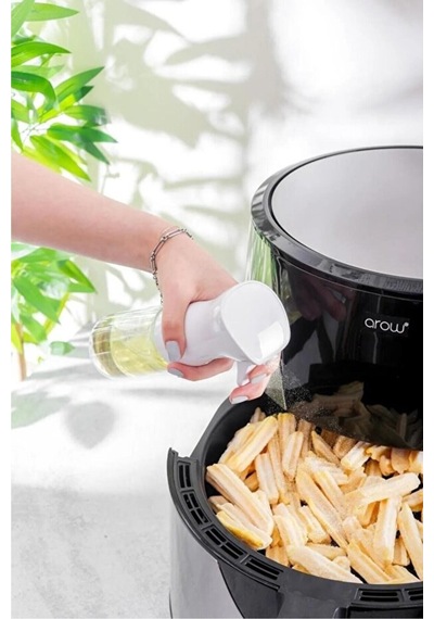 2 Li Yağdanlık Sprey Air Fryer Cam Yağlık Mist Püskürtücü 225 Ml Şeffaf