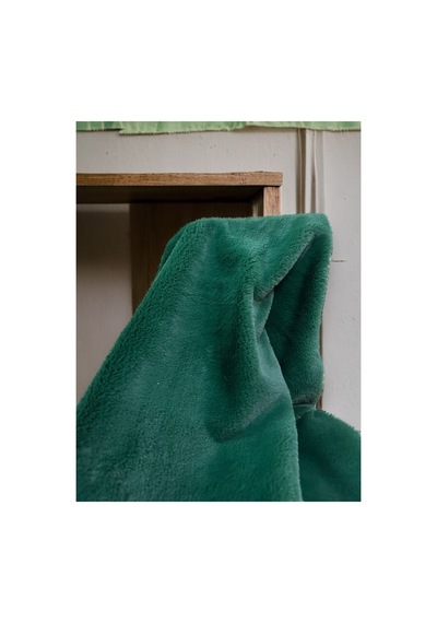 Zp Toscana 800 Gr , Ithal Yeşil Peluş Kumaş 100x150cm Rabbt Tekstil Ev Tekstili Yeşil Yeşil