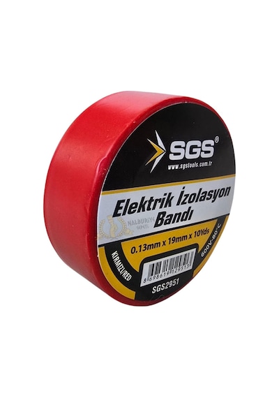 Sgs Elektrik İzolasyon Bandı - Kırmızı - 19 Mm X 9 Mt. - 3 Adet