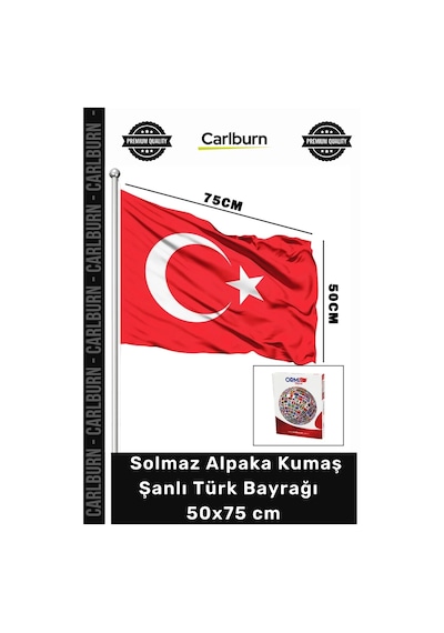 Şanlıbayrak Kaliteli Dış Mekan Solmaz 50x75 Cm Alpaka Kumaş Ay Yıldızlı Şanlı Türk Bayrağı 1