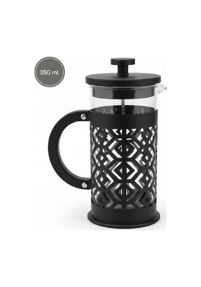 Arow 350 Ml Borosilikat Cam French Press - Filtre Kahve Ve Bitki Çayı Demleyici - Siyah D-858 Siyah