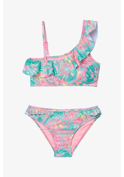 Penti Genç Kız Bali Yaprak Desenli Fırfırlı Tek Omuz Bikini Takımı