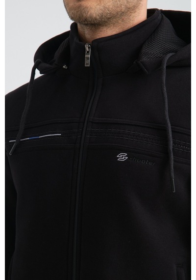 Shooter Sportswear Shooter Erkek Premium Kışlık Eşofman Takımı Regular Kapüşonlu Siyah
