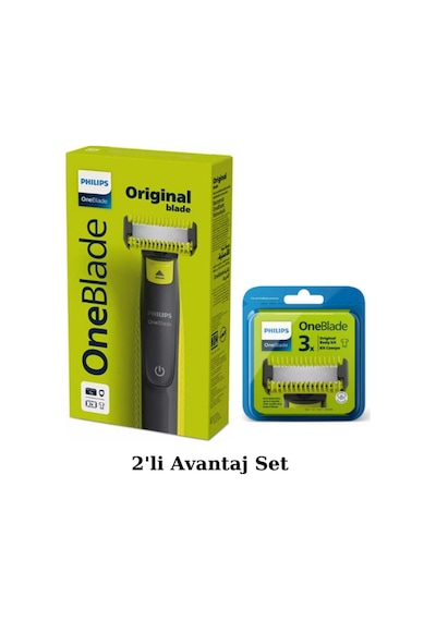 Philips Qp2824/10 Oneblade Yüz Ve Vücut Şekilendirici Qp630/51 3'lü Yedek Bıçak Avantaj Set 3 - 4 Saat