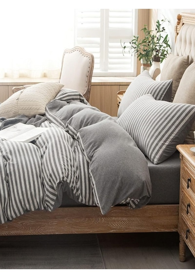 Caqqa Gray Collection Çocuk Ve Genç Tek Kişilik Pamuk Lastikli Nevresim Takımı