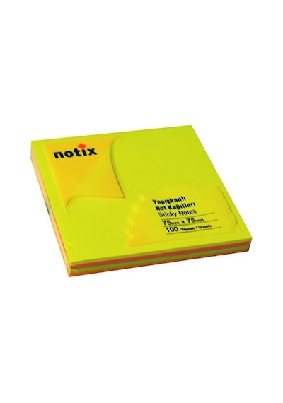 Notix Yapışkanlı Not Kağıdı 75 Mm X 75 Mm 100 Yaprak - Neon 4 Renk
