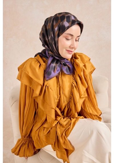 Silk Home Twill İpek Eşarp Noiré Mor 90x90 Çok Renkli