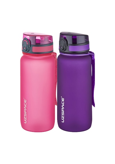 Uzspace 2'li Tritan Matara Seti 650 Ml 14 Farklı Renk Seçeneği Fiftyfifty -3037seta Pembe-Mor