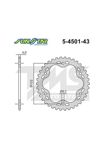 Ducati Diavel Carbon Uyumlu Arka Dişli Sunstar 43 Diş (506459579)