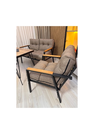 Houseart Gül Metal Bahçe Koltuk Takımı 2+1+1 Masalı Balkon Teras Cafe Oturma Grubu Cappuccino Houseart Gül Metal Bahçe Koltuk Takımı 2+1+1 Masalı Balkon Teras Cafe Oturma Grubu Cappuccino