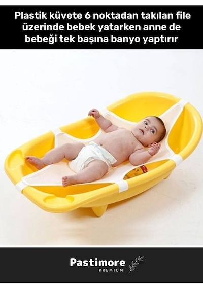 Premium Ultra Lüx Tüm Küvetler Ile Uyumlu Katlanır Kaydırmaz Bebek Çocuk Yıkama Duş Banyo Filesi