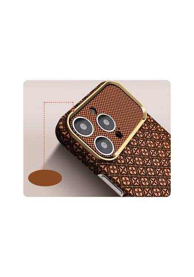 Apple iPhone Uyumlu 16 Pro Kılıf Magsafe Şarj Özellikli Premium Retro Çiçek Desenli Kamera Ve Lens Korumali Velix Sert Pc Kapak Kahverengi