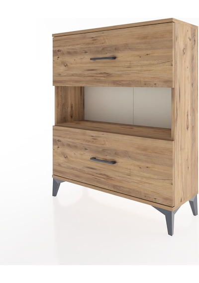 Arges Şifonyer Tek Raflı 2 Çekmeceli 88x30x106 Çam-çam Atlas Çam