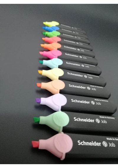 Schneider Jb 150 Fosforlu Kalem Pastel + Canlı Renkler 12 Renk Çok Renkli