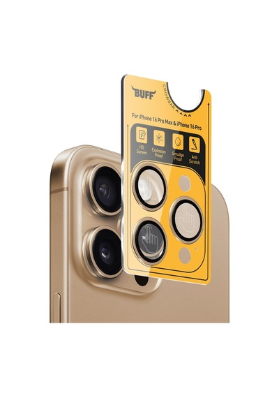 İphone 16 Pro Max / 16 Pro İle Uyumlu Titanyum 9h Lens Koruyucu Gold Brown