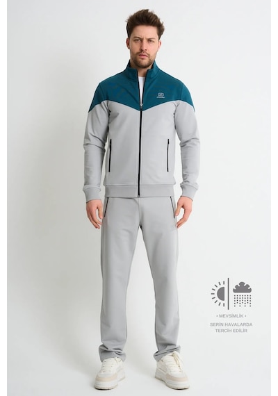 Shooter Sportswear Shooter Erkek Elite Mevsimlik Eşofman Takımı Rahat Form Günlük Kullanım Gri