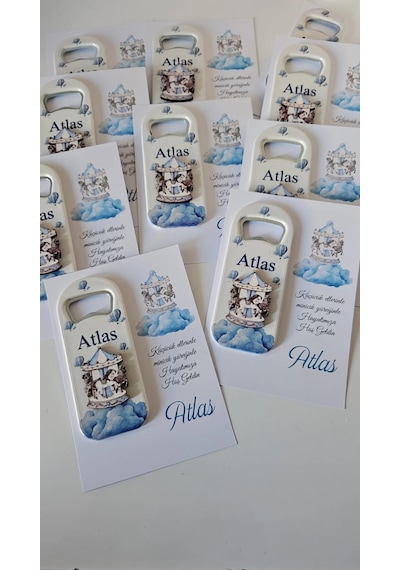Atlı Karınca Temalı Erkek Bebek Açacak Hediyelik Magnet 20 Li Paket