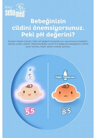 Sebamed Baby PH 5.5 Göz Yakmayan Formül Nemlendirici Etkili Papatya Özütlü Bebek Şampuanı 250  ML