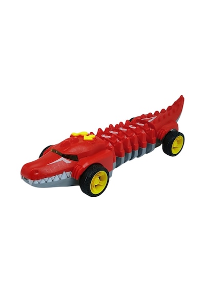 Timsah Araba - Otomatik Hareketli Sesli Işıklı 32 Cm - Kırmızı Timsah Lisinya
