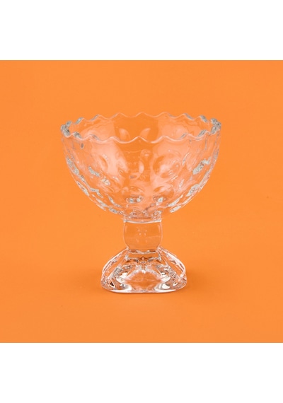 Delii Glass 6'lı Ayaklı Kase Seti - Şeffaf - 210 Ml Renkli