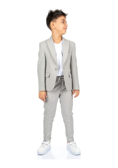 Mnk Baby & Kids Spor Çocuk Ceket, Tişört , Jogger Pantolonlu Takım Mnk5682 Gri