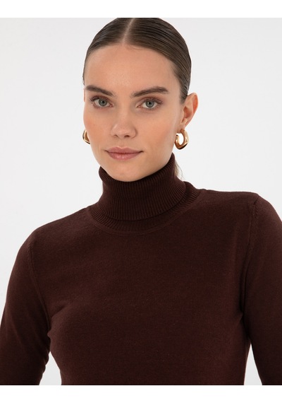 Pierre Cardin Kadın Kahverengi Kazak /triko 50315747-vr029 Kahverengi