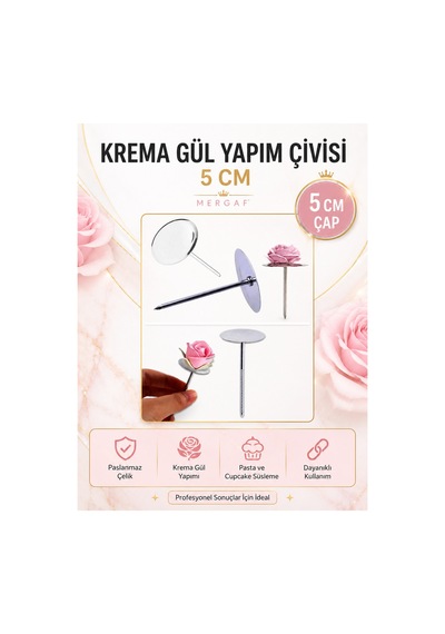 Krema Gül Yapım Çivisi 5 Cm