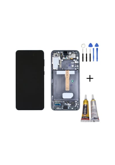 Te Samsung Uyumlu S22 Plus S906 Çıtalı Lcd Ekran Servis Siyah+tamir Seti Full Set