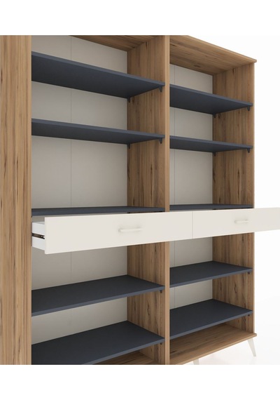 Hyperion Gardrop 10 Raflı 2 Çekmeceli 176x44x221 Çam-antrasit/aytaşı Antrasit/aytaşı Hyperion Gardrop 10 Raflı 2 Çekmeceli 176x44x221 Çam-antrasit/aytaşı Antrasit/aytaşı