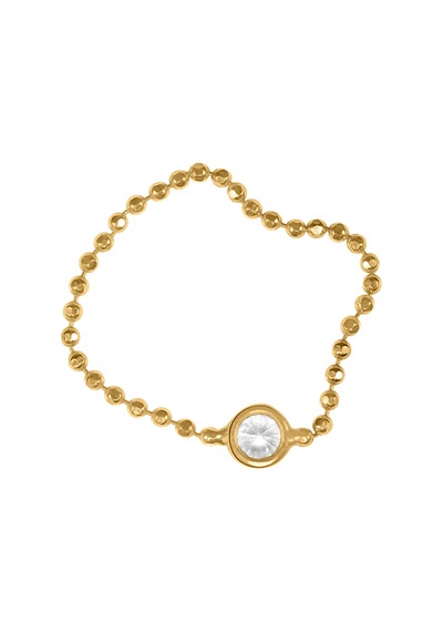 Kuyumcudukkani Taşlı Top Zincir Yüzük-10395-r-w Rose Gold